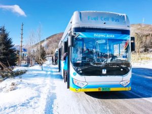 Fuel cell bus demonstration at Beijing 2022 Winter Olympics.